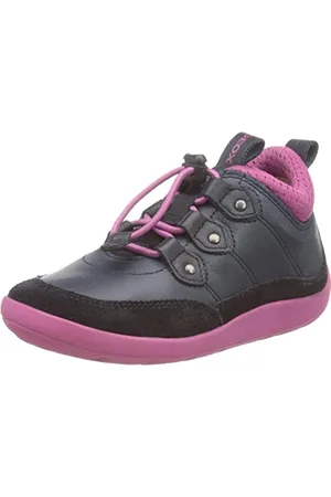 Geox Fille J Barefeel Girl A Sneakers, Dk Navy/Fuchsia, 33 EU