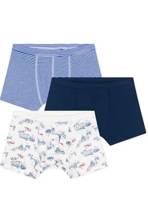 Petit Bateau A0DKM Boxers, , 4 Ans (Lot de 3) Garçon