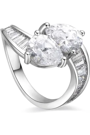 Luxenter Bague avec zircon brillant finition argent - Darbia, Métal, Aucune pierre précieuse