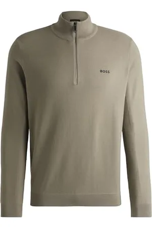 HUGO BOSS Hommes Momentum-X QZ Pull à Encolure zippée et Logo en Tissu Dry-Flex