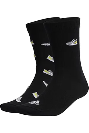 adidas Calzini Run X Ultraboost Shoe Love Graphic 2 Paia, Chaussettes, Noir Blanc, Xl, Unisexe-Adulte