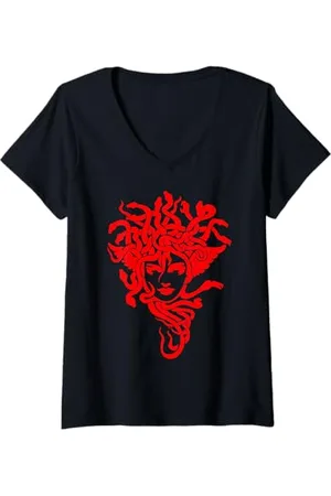 Méduse Femme Le chef de la T-Shirt avec Col en V