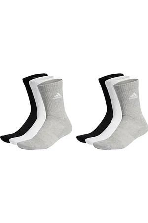 adidas Cushioned Sportswear 3 Pairs Chausettes hauteur mi-mollet, Medium Grey Heather/White/Black, M (Lot de 2)