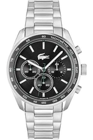 Lacoste Montre Chronographe à Quartz pour Homme Collection Boston avec Bracelet en Acier Inoxydable Argenté - 2011347