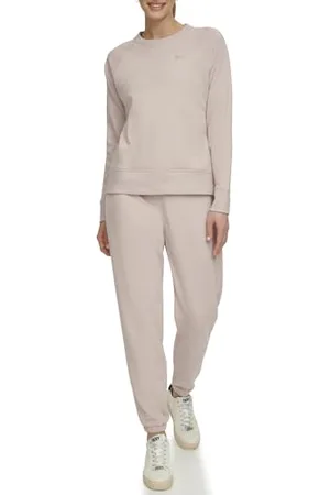 DKNY Metallic Logo Crew Neck Sweatshirt Maillot de survêtement, , S Femme