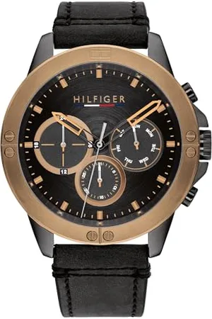 Tommy Hilfiger Montre Analogique Multifunction à Quartz pour Homme avec Bracelet en Cuir - 1791893