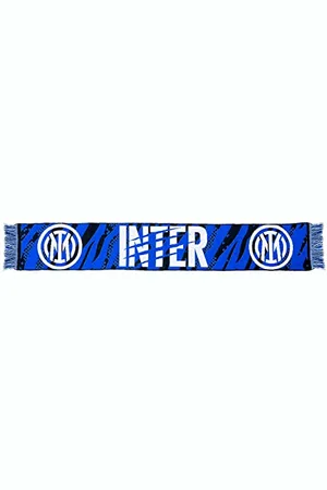 Inter Écharpe du Nouvel An chinois en édition limitée , graphique à gratter tigre et écrit , jacquard, adulte unisexe, noir / bleu, taille unique