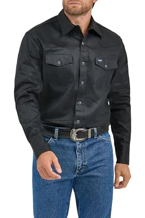 Wrangler Chemise pour Homme, Coupe Cowboy, Manches Longues, Kaki - - Large