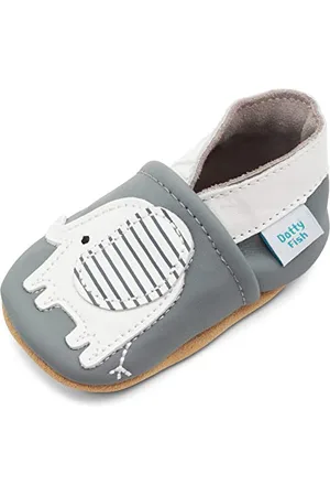 Dotty Fish Chaussures en Cuir Souple pour bébés et Tout-Petits – Antidérapantes, Pieds Nus, Souples, légères, Respirantes. Garçons et Filles. . 2-3 Ans (25 EU)