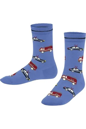 Falke Police and Fire Cars K So coton fantaisie 1 paire, Chaussettes Mixte enfant, , 35-38