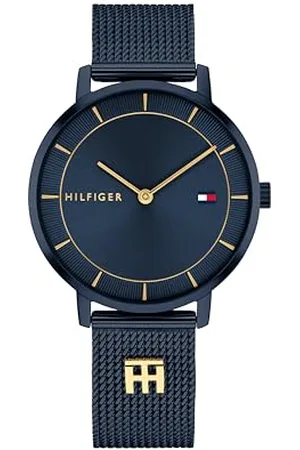 Tommy Hilfiger Montre À Mouvement Quartz Deux Aiguilles pour Femme Collection avec Bracelet Milanais en Acier Inoxydable Bleu Marin - 1782740