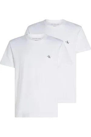 Calvin Klein Jeans Homme 2 PACK MONOLOGO T-SHIRT J30J320199, White , L