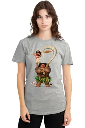 Disney Mandarin creative ltd Maui Moana Stacked Ladies T Shirt, Heather, , XXL Femme