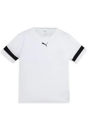 PUMA TeamRISE Jersey Jr, Mixte enfant, Blanc- Noir- Blanc, 140