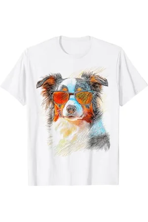 DogtastiQ Lunettes de soleil Berger australien T-Shirt
