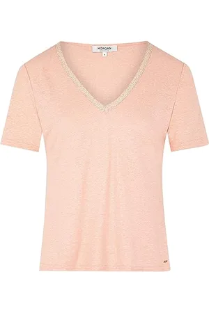 Morgan T-shirt manches courtes col en V Orange