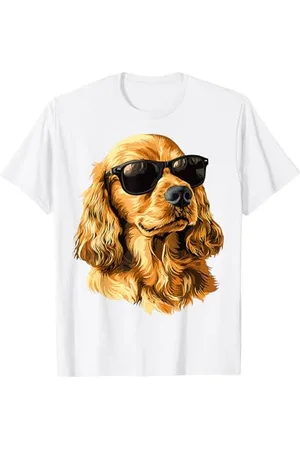 DogtastiQ Cocker Spaniel Lunettes de soleil pour animal de compagnie T-Shirt