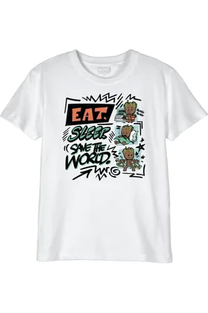 Marvel « Eat Sleep Save The World » BOMARCOTS197 T-Shirt Garçon, , Taille 08 Ans