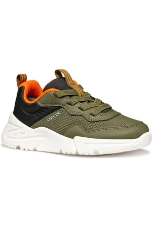 Geox J Loftus Boy C Basket, Military/Black, 32 EU