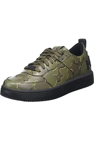 HUGO BOSS Hommes Kilian Tenn Baskets en Similicuir à imprimé Camouflage et Logo