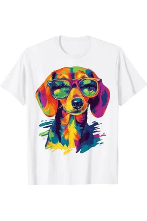 DogtastiQ Lunettes de soleil motif teckel T-Shirt