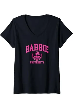 Barbie Femme - Université T-Shirt avec Col en V