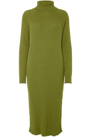 Y.A.S Mavi Knit Rollneck Dress Mavi Noos Robe midi à col roulé en Tricot, , L Femme