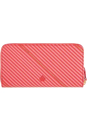 DRAEGER PARIS 1886 Draeger Paris - Grand Portefeuille Femme - Rayures Rouges Et Roses - polyuréthane