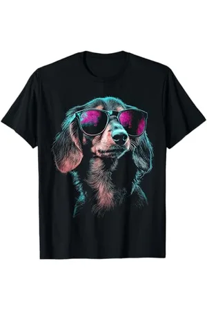 DogtastiQ Lunettes de soleil motif teckel T-Shirt