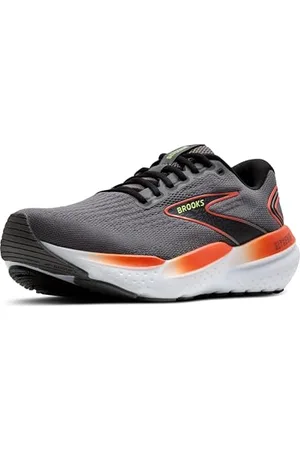 Brooks Homme Glycerin 21 Sneaker, Grey/Mandarin Red/Green, 41 EU