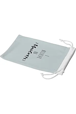 Bonamaison Imprimé Numériquement Lunettes Étui avec Cordon ​de Serrage, 100% Coton, Sac Lunettes, Pochette à Lunettes, 1 Pièce, Taille: 11x19 Cm