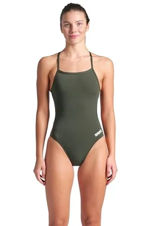 Arena Solid Challenge Team Maillot Entier Femme, Maillot Sportif à Séchage Rapide en Tissu MaxLife Éco Résistant au Chlore avec Protection UV et Doublure à l’Avant