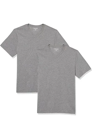 Amazon T-shirt slim à manches courtes et col en V Homme, Lot de 2, , XXL