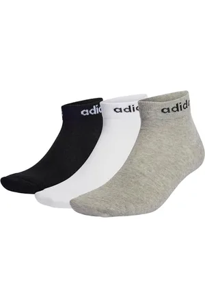 adidas IC1306 T LIN ANKLE 3P Socks Unisex medium grey heather/white/black XL