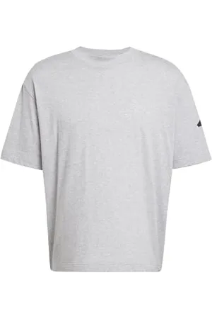 adidas Homme Essentials Lose FIT Three Bar Tee, Medium Grey Heather/Black, S