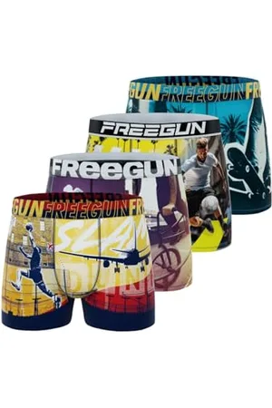 Freegun Boxer Enfant Summer Sport, Caleçon Garçon Respirant, Stretch et Doux (Lot de 3) 12 ans/14 Ans