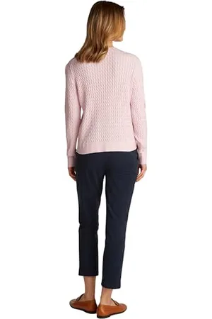 Tommy Hilfiger Pull Femme Cable Fine Torsadé, Rose (Heather Light Pink), XXL