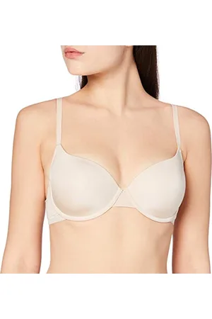 Dorina ADELE - Soutien-Gorge Demi pour Femme, Légèrement Rembourré, Bonnets Moulés avec Armatures, Microfibre Douce avec Bande en Dentelle Florale et Nœud en Satin avec Charme Diamanté