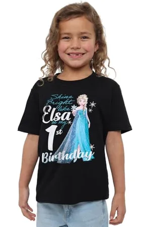 Disney Mandarin creative ltd Frozen Bright Like Elsa 1st Birthday Girls T Shirt, , 5-6 Ans Fille