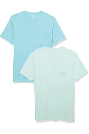 Amazon T-shirt à coupe ajustée, manches courtes et col roulé Homme, Lot de 2, , XL
