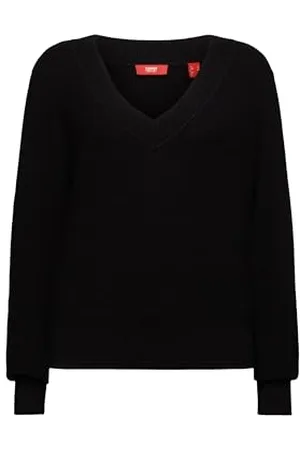 ESPRIT 113ee1i347 Sweater, 001/Noir, M Femme