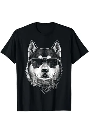 DogtastiQ Alaska Malamute Lunettes de soleil pour animaux de compagnie T-Shirt