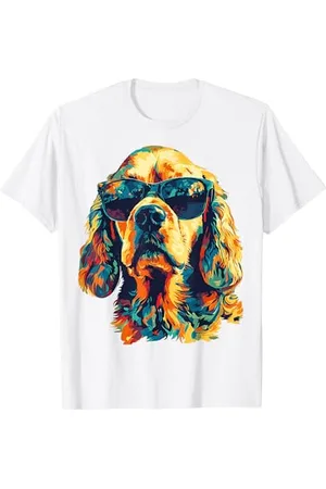 DogtastiQ Cocker Spaniel Lunettes de soleil pour animal de compagnie T-Shirt