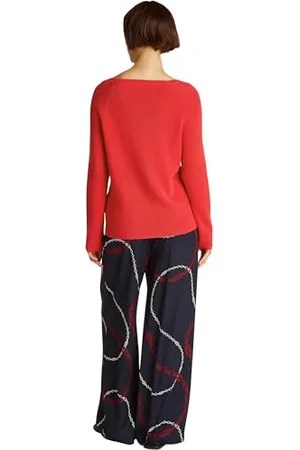 Tommy Hilfiger Pull Femme Cardi Fine avec Col Bateau, Rouge (Primary Red), M