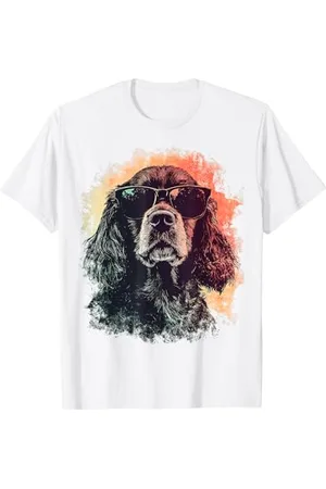 DogtastiQ Lunettes de soleil Cocker Spaniel pour animal domestique T-Shirt