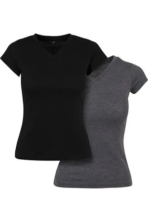 Build Your Brand Lot de 2 Basiques pour femme-100% Coton- -Taille Shirt, XL Femmes