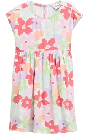 TOM TAILOR 1046245, 37776-Grande Robe Multicolore avec imprimé Floral, 128-134 Fille