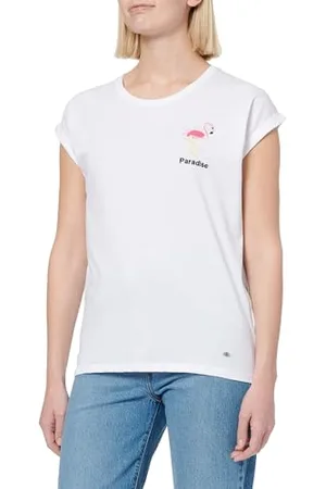 Key Largo KEYLARGO WT Flamingo Round T-Shirt, Blanc (1000), M Femmes