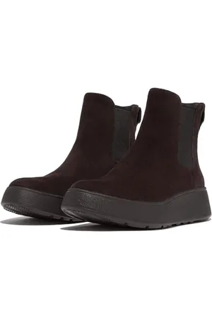 FitFlop Femme Bottines Chelsea Plates en Daim F-Mode Bottes, , 40 EU