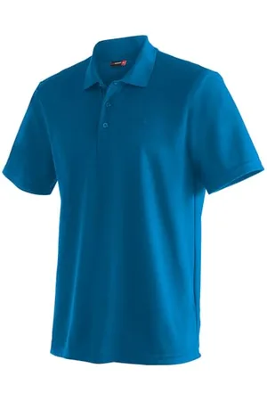Maier Sports Ulrich, Polo Homme Polo piqué léger Fonctionnel pour la randonnée et Les Loisirs, Technologie dryprotec, Respirant, Puce NFC pour Un Recyclage Facile, Bleu, 3XL